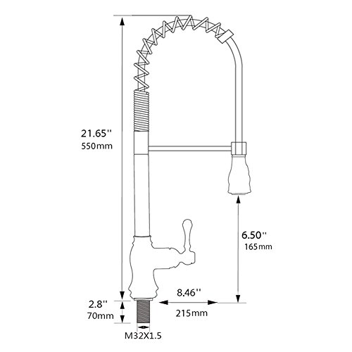 GICASA Solid Brass High Arch Oil Rubbed Bronze Single Handle Pull Out Sprayer Kitchen Sink Faucet, Commercial Style Bronze Pull Down Spring Kitchen Faucets