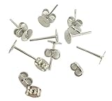 320 Pairs(640 Pieces) Crafts Stainless Steel Earrings Posts Flat Post Pad with Butterfly Findings Earring Backs for Earrings Making DIY Earrings Jewelry Making Studs Ring Post(Silver)