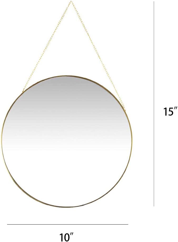 Affomo Hanging Wall Mirror Geometric Hexagon Small Wall Decor Gold Mirror With Chain For Home Decor Bathroom Bedroom Living Room Black Home Kitchen Cjp Org In