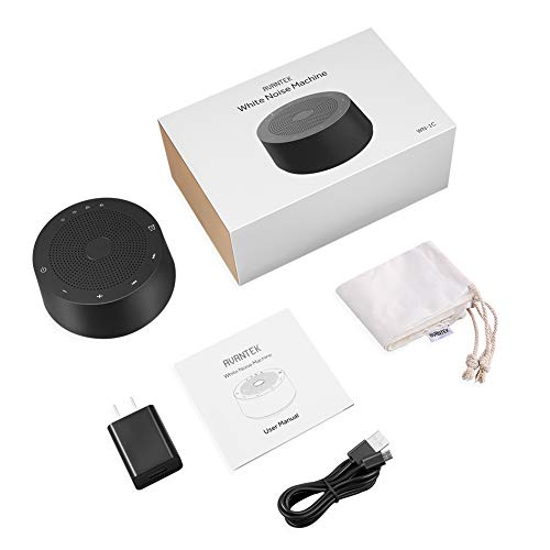White Noise Machine Rechargeable, AVANTEK 30 Non-Looping High Fidelity Soothing Sounds for Sleeping with Full Touch Control, Fan & Nature Sounds, Earphone Jack, Memory Function & 7 Timer Settings - Thumbnail 7