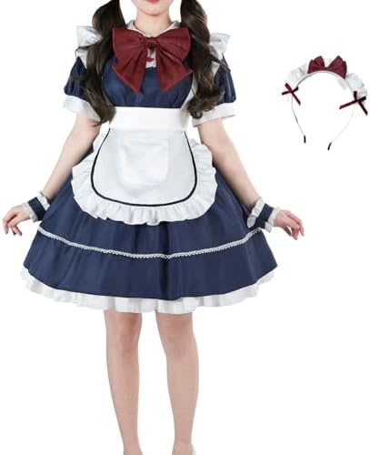 Amazon.com: Maid Dress for Women Plus Size Lantern Short Sleeve