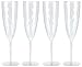Lillian Tablesettings Hard Plastic 1-Piece Champagne Flute, 6-Ounce Capacity, Clear Plastic Champagne Glasses 8 Count (12378)