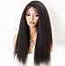 Chantiche Italian Yaki Glueless Full Lace Wig with Baby Hair for Black Women Kinky Straight Brazilian Remy Human Hair Wigs Preplucked Human Lace Wigs 130 Density 14 Inches Natural Color