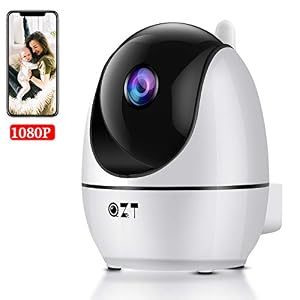 Telecamera Wi-Fi Interno, QZT 1080P FHD Telecamera Sorveglianza WiFi con Rilevazione del Movimento Visione Notturna Audio Bidirezionale, Monitor Domestico di Telecamera IP Wireless per Baby/Pet/Elder
