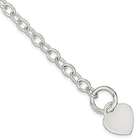 sterling silver heart toggle bracelet