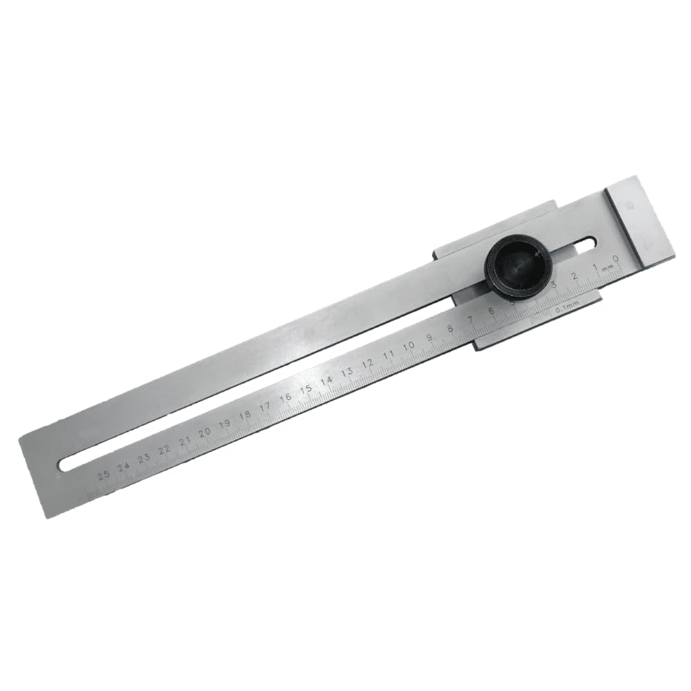 Uadme Marking Gauge, 250mm Stainless Steel Ruler, Precision Scribing Tool, Sliding Line Ruler for Carpenter, Carpentry Tools for Precise Marking and Demarcation of Marks and Guide Lines