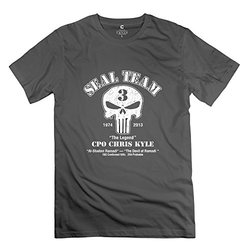 Jiaso Men's Funny Chris Kyle Frog Foundation-American Sniper T-shirt DeepHeather Large