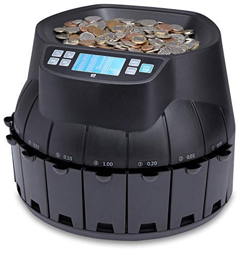 ZZap CS40 - Automatischer EURO Münzzähler & -sortierer Mit Drucker - Geldzählmaschine Münzzählautomat Geldzähler