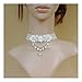 Lefinis White Flower Beads Pendant Popular Girl Gothic Braided White Lace Choker Necklace