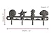 Comfify Vintage Seashell Coat Hook Hanger Rustic Cast Iron Wall Hanger w/ 4 Decorative Hooks - Includes Screws and Anchors - Beach House Decor - Brown
