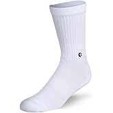 Ethika Men's Crew Sock | White Logo -Black/Red-