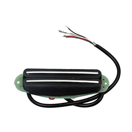 FLEOR Dual Rail Humbucker Electric Guitar Pickup Double Coil Pickup Electric Guitar Parts Low Noise, Black Color
