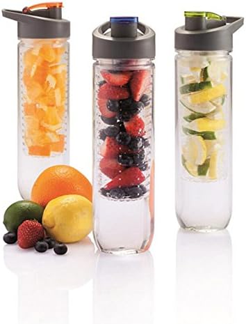 MAH Kitchen Infusion Water Bottle - 24 Oz - Create Your Own Naturally Flavored Fruit Infused Water, Juice, Iced Tea, Lemonade &amp; Sparkling Beverages - Choice of Dazzling Infuser Colors (Green)