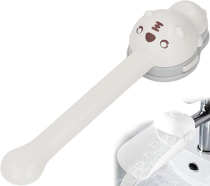 Photo 1 of Baoyemes Faucet Extender Children's Hand Washer, Cartoon Silicone Extension Mouth Splash-Proof Extension Switch (White)