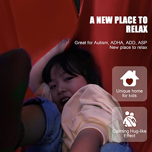 Therapy Swing for Kids Lycra Swing Sensory Hammock Swing Cuddle Swing Special Needs Hanging Kit Included Outdoor Indoor Cocoon Swing for Kids Children Adults Hammock with Autism ADHD ADD SPD Aspergers