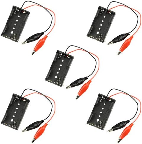 WMYCONGCONG 5 PCS 2x 1.5V AA Battery Holder with Alligator Clips