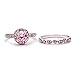 Myhouse Women Girl Rose Gold Diamond Set Zircon Lady Set Rings Ring Set Engagement Ring for Wedding Anniversary (Pink, 8)