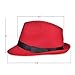 VBIGER Fedora Hats Bowler Hat Gangster Porkpie Derby Hats (Dark Red)