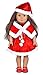 Geviaho ebuddy 3pc Christmas Red Color Including Hat Shawl Dresses Outsuits Fits 18 Inch Girl Dolls