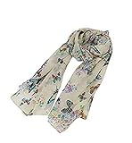 UNKE Women Lady Chiffon Butterfly Print Neck Shawl Scarf Scarves Wrap Stole