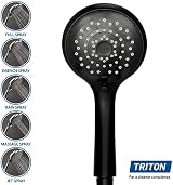 Triton Amala Metallic 9.5KW Electric Shower Black Brushed Brass with Hose view 7