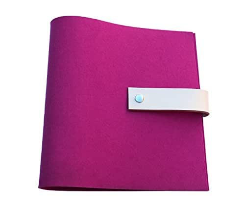 Archivador de fieltro con cierre de cuero DIN A4 - En 7 colores - Con