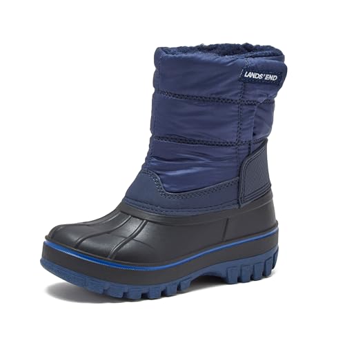 Lands' End Waterproof Kids Snow Boots - Insulated Warm Fleece Lined Winter Boots for Toddlers, Girls & Boys Size 5-10 Toddler or 11-7 Little or Big Kid