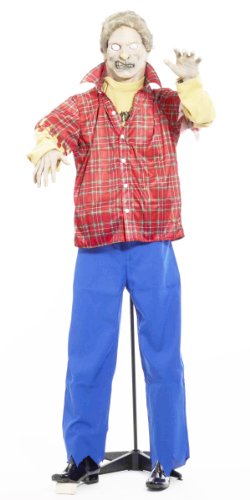 Forum Novelties Life Size Latex Plaid Shirt Zombie Halloween Prop with Stand