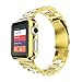 Apple Watch Band, Creazy Stainless Steel Strap Watch Band+Adapter+Case Cover for Apple Watch 42mm (Gold)