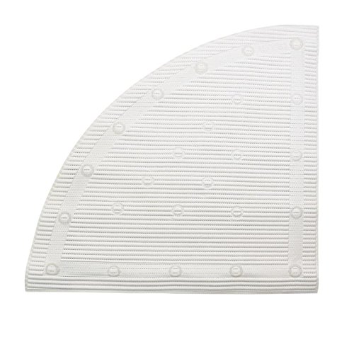 Cazsplash Luxury Quadrant Large Curved Shower Mat, Microfibre, White