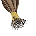 VeSunny 14inch Nano Ring Hair Extensions Pre Bonded Bead Tip Hair Extensions Dark Brown Highlights Blonde Nano Ring Tips 50strands/pack