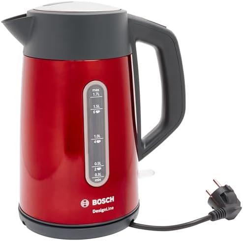 DesignLine - Chaleira (1,7 l) Frente brilhante. vermelho