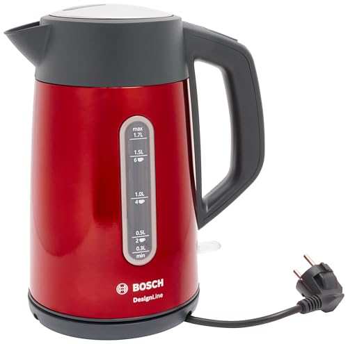 DesignLine - Hervidor de agua (1,7 l) Frontal brillante. rojo
