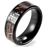 SHARDON Men's 8mm Black Titanium Ring Mens Wedding
