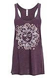 Vintage Purple Sun & Moon Yoga Loose Fit Tank Top T-Shirt