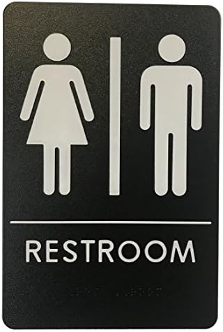 Unisex Restroom Sign, ADA-Compliant Bathroom Door Sign for Offices, Businesses, and Restaurants | Made in USA
