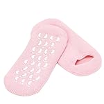 Queentools Moisturizing Gel Lining Socks, Best Spa Socks with Infused Vitamin E and Oil to Softened Dry Hard Cracked and Rough Feet, Pink