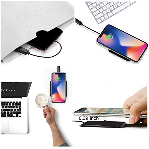 Gblesin Wireless Charging Pad, Slim Wireless Charger,5W/ 7.5W/10W Fast Charger for iPhone 11 Pro X XS MAX XR 8 Plus and Samsung Galaxy S10 Plus/S10/S9+/S8+, Fast Charging Pad for All Qi-Enabled Phone