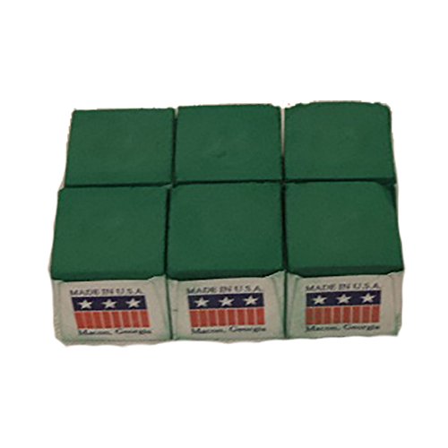 Silver Cup Half Dozen Tournament Green Pool Cue Chalk