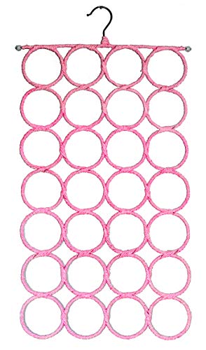 Scarf Hanger, Multiple Purpose Holder for Closet, Clutter Removing Hanger for Scarves, Shawl, Belts & Accessories (Blush Pink/Rose) - Thumbnail 5