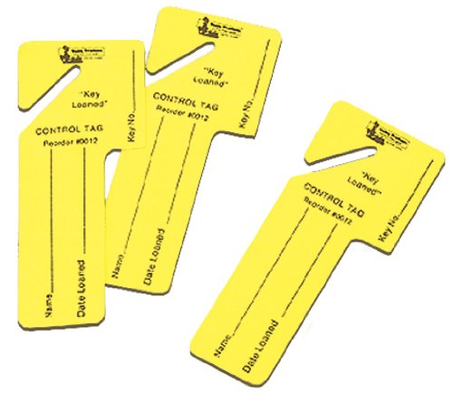 Buddy Products Key Loaned Control Tags, 1.5 x 3.88 Inches, Yellow, 24-Pack (0012)