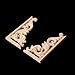 BloomingJS 1Pair Wood Carved Corner Onlay Applique Frame Decor Furniture Craft Unpainted