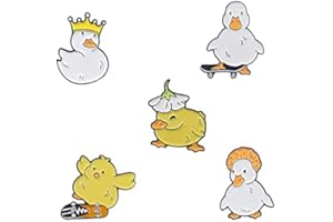 ROFARSO Cole Duck Enamel Lapel Pin Set Cartoon Animal Pin, Accessory for Backpacks Clothing Bags Hats Shirts (5piccs pin set)