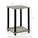 FURINNO Stylish End Table, French Oak Grey/Black,2-Pack (2-99800GYW)