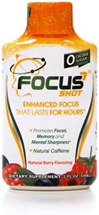 Focus7 Shot, 4 Count, Natural Berry Flavor Focus and Energy Shot w/ Antioxidants, Amino Acids, B-Vitamins, Nootropics. No Sugar, No Calories. Green Tea Extract, Natural Caffeine.