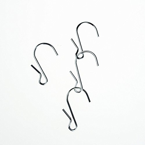 LJY 50 Pieces Clip Type Pot Rack Hanging Gutter Grid Hooks S Shaped Metal Hangers with Plastic Storage Box for Kitchen Bedroom Office Wire Shelving Pegboard