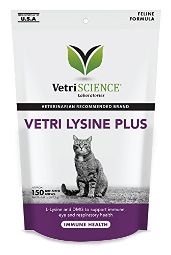 VetriScience Laboratories Vetri Lysine Plus, Immune Support Supplement for Cats, 150 Bite Sized Chews - Thumbnail 4