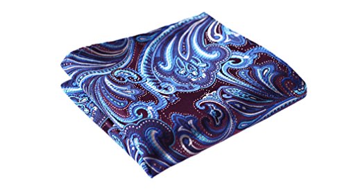 SetSense Men's Floral Jacquard Woven Self Bow Tie Set One Size Purple / Blue