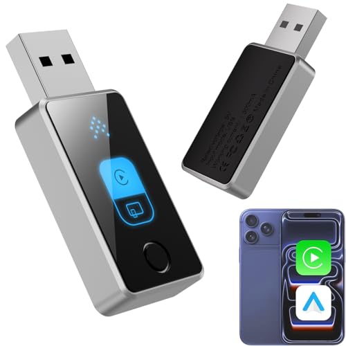 Photo 1 of 2-in-1 Wireless CarPlay Adapter & Android Auto Adapter 2026 Upgrade for iPhone, Wired to Wireless, One-Touch Switch, Multi-User Seamless Connection, iOS 10+ & Android 11+