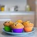 Reusable Silicone Cupcake Baking Cups - Assorted Colors Silicone Bakeware Mini Cupcake Mold Holders Liners Baking Supplies Set 12 Pieces Container Muffins Liner by Chuzy Chef